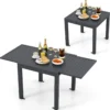 Gartentisch Aluminium ausziehbar 80/160 x 80cm Esstisch wetterfest Dunkelgrau