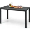 Gartentisch Rattan Esstisch für 4-6 Personen rechteckiger Terrassentisch 120 x 71 x 72 cm Braun gemischt