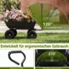 Gartenwagen mit Kippfunktion Transportwagen mit 75L Kunststoffwanne & Verstellbarer Schiebegriff