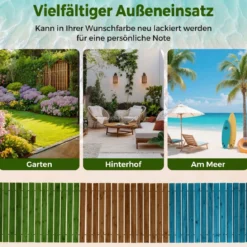 Gartenweg Holz Outdoor Rollweg mit Rutschfester Oberfläche Ausrollbarer Holzweg 367 x 55 cm Braun/Natur