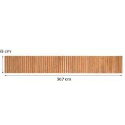 Gartenweg Holz Outdoor Rollweg mit Rutschfester Oberfläche Ausrollbarer Holzweg 367 x 55 cm Braun/Natur