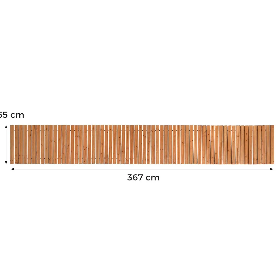 Gartenweg Holz Outdoor Rollweg mit Rutschfester Oberfläche Ausrollbarer Holzweg 367 x 55 cm Braun/Natur