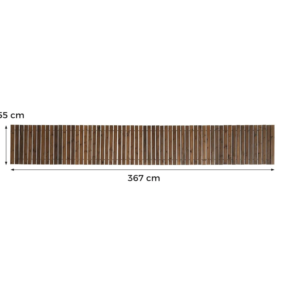 Gartenweg Holz Outdoor Rollweg mit Rutschfester Oberfläche Ausrollbarer Holzweg 367 x 55 cm Braun/Natur