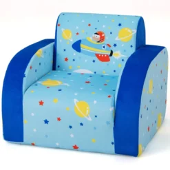 Gemütlicher 3-in-1 umbaubarer Kindersessel Kinder Klappsofa 92 x 47 x 29 cm Blau