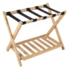 Gepäckablage Bambus Klappbarer Kofferständer mit Ablagefach Gepäckträger 68 x 43 x 57 cm Natur