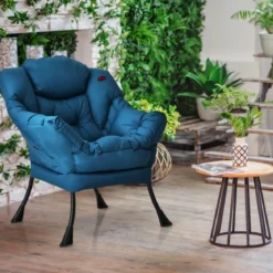 Gepolsterter Sessel mit Armlehnen & Seitentasche Relaxsessel Loungesessel Fernsehsessel