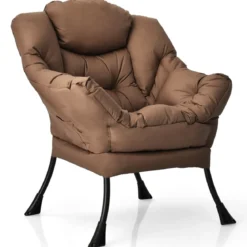 Gepolsterter Sessel mit Armlehnen & Seitentasche Relaxsessel Loungesessel Fernsehsessel