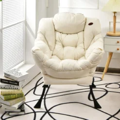 Gepolsterter Sessel mit Armlehnen & Seitentasche Relaxsessel Loungesessel Fernsehsessel