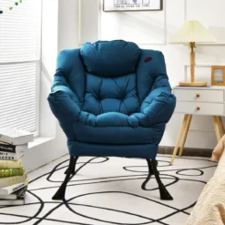 Gepolsterter Sessel mit Armlehnen & Seitentasche Relaxsessel Loungesessel Fernsehsessel
