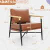Gepolsterter Sessel mit Armlehnen Loungesessel mit Abnehmbarem Rückenkissen Relaxsessel Braun