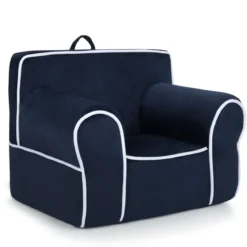 Gepolstertes Kindersofa mit Schaumstofffüllung & Armlehne & Handgriff 68 x 46 x 50 cm Marineblau