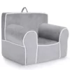 Gepolstertes Kindersofa mit Schaumstofffüllung & Armlehne & Handgriff 68 x 46 x 50 cm Grau