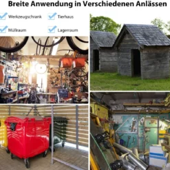 Gerätehaus aus Verzinktem Stahl mit Fundament & Doppeltüren & Rampe 260 x 207 x 180 cm Grau