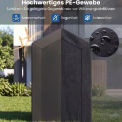 Gerätehaus Garagenzelt mit Aufrollbarer Reißverschlusstür & 6 Metallheringen Dunkelgrau