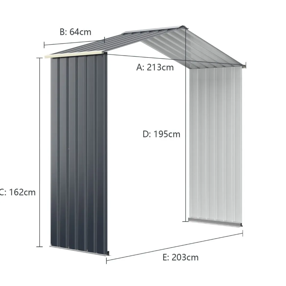 Gerätehaus Metall Erweitert-213 x 191 x 195 cm Geräteschuppen abschließbar Gartenhaus mit 4 Luftschlitzen