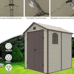 Geräteschuppen für den Außenbereich Gartengeräteschrank mit Lüftungsschächten Gerätehaus