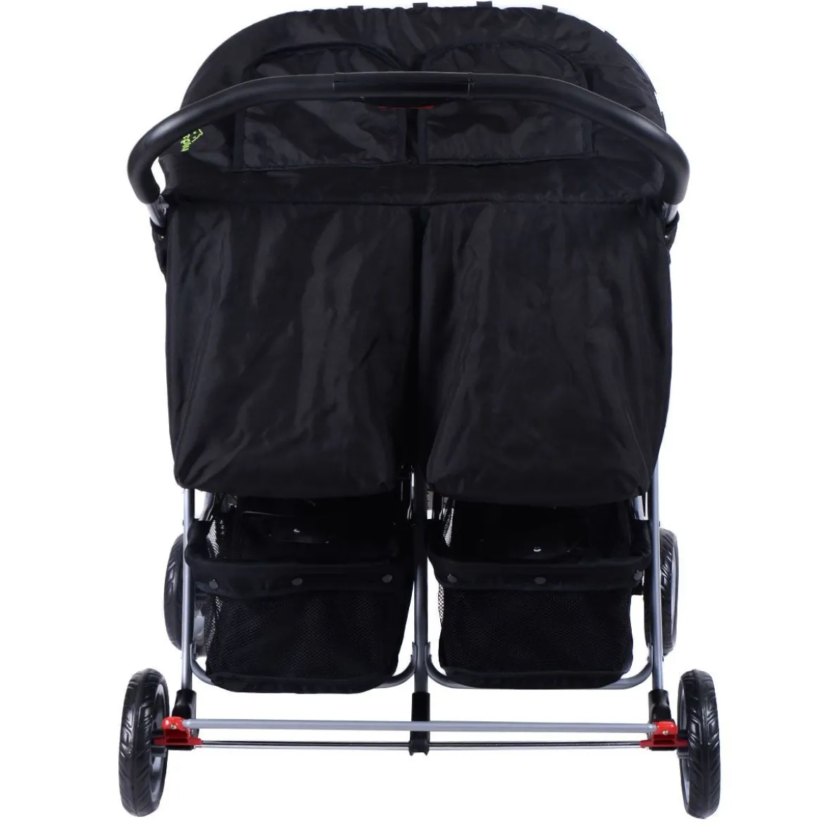 Geschwisterwagen Klappbarer Kinder Zwillingswagen Geschwisterkinderwagen Schwarz 82 x 91 x 105 cm