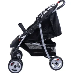 Geschwisterwagen Klappbarer Kinder Zwillingswagen Geschwisterkinderwagen Schwarz 82 x 91 x 105 cm