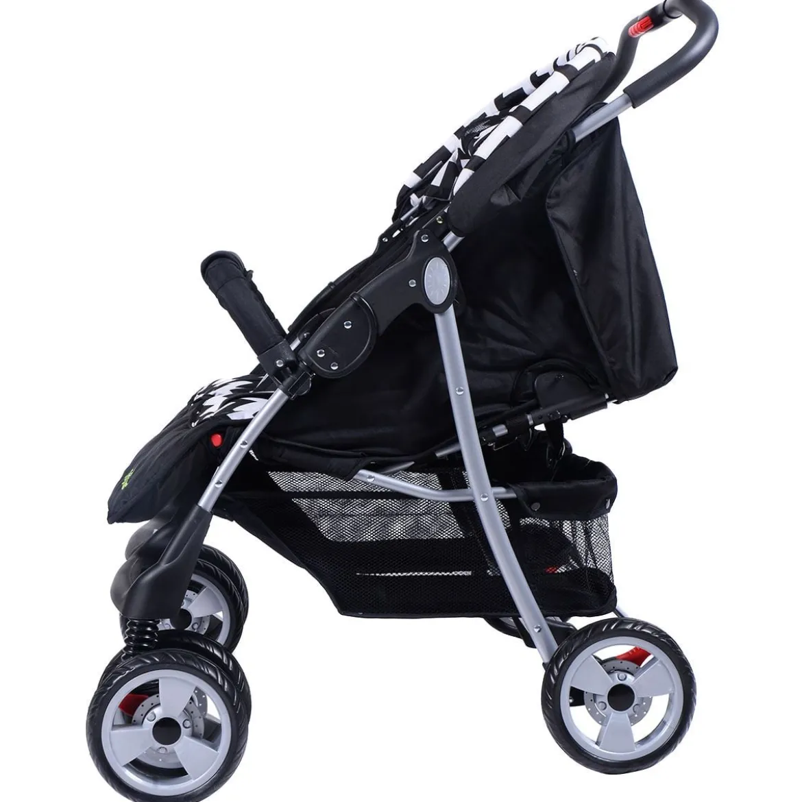 Geschwisterwagen Klappbarer Kinder Zwillingswagen Geschwisterkinderwagen Schwarz 82 x 91 x 105 cm