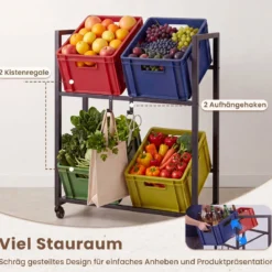 Getränkekistenregal Flaschenregal mit Ablage & Zugriff für 4 Kisten 72 x 32 x 89,5 cm