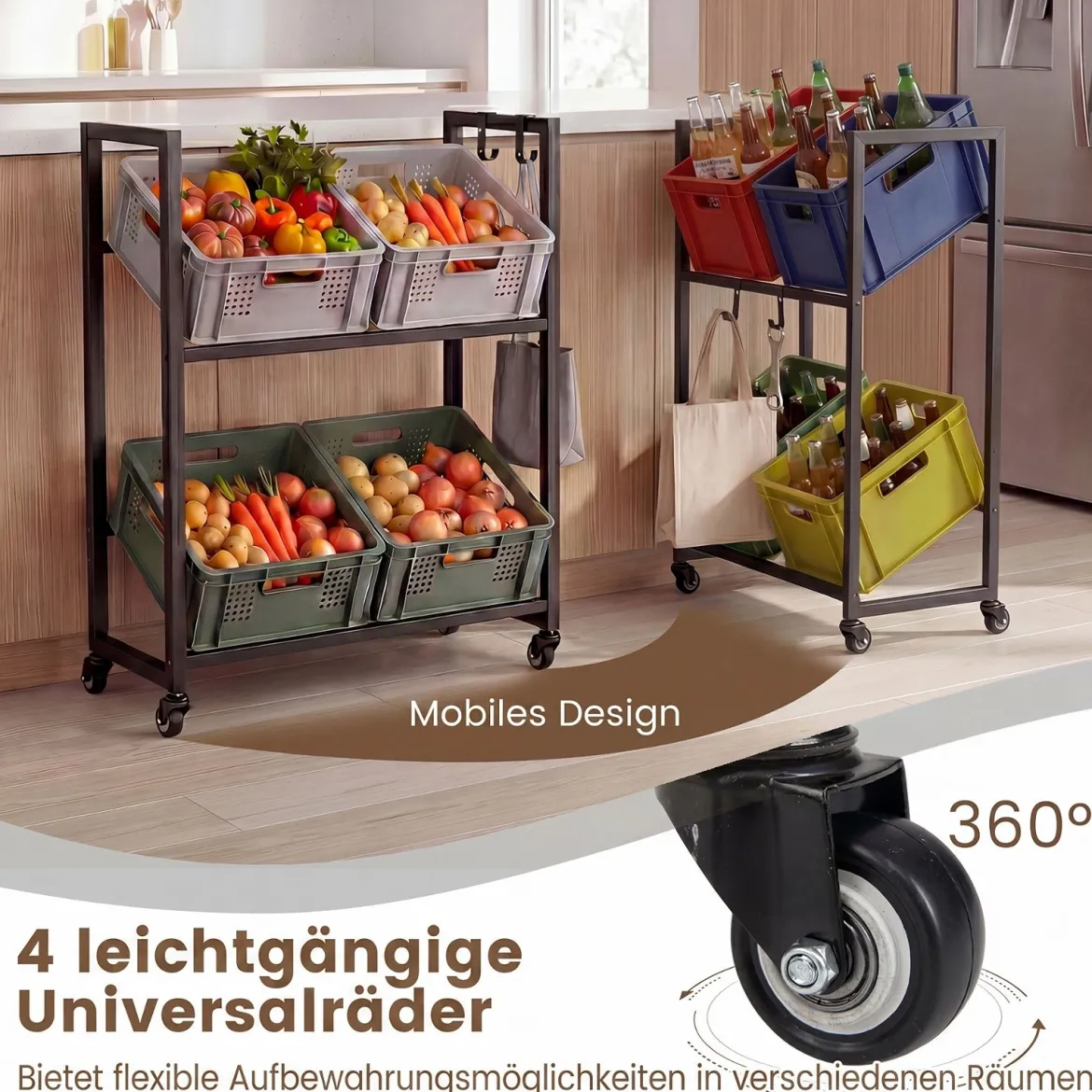 Getränkekistenregal Flaschenregal mit Ablage & Zugriff für 4 Kisten 72 x 32 x 89,5 cm