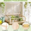 Gewächshaus Treibhaus Holz erhöhtes Pflanzbeet mit transparenter Klapp-Dach tragbares Pflanzenbeet Natur 94 x 63 x 40 cm
