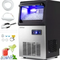 Gewerbliche Eiswürfelmaschine für Kau-Eis aus Edelstahl 41kg/24 Std. Freistehende Maschine mit Timer