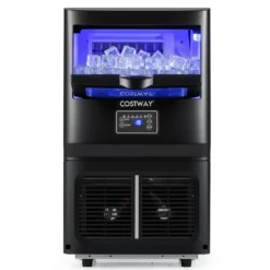 Gewerblicher Eiswürfelbereiter 25-30 kg/24 h aus Edelstahl Untertheken-/Standgerät mit Selbstreinigung Schwarz