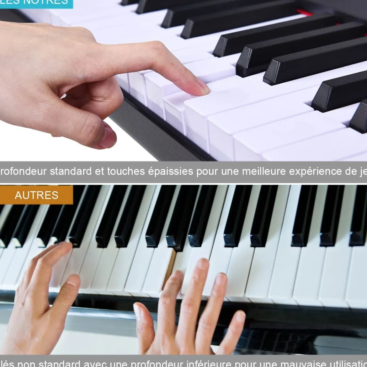 61 gewichtete Tastatur digitale Keyboard elektrisches Klavier 90 x 21 x 6 cm Schwarz