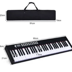 61 gewichtete Tastatur digitale Keyboard elektrisches Klavier 90 x 21 x 6 cm Schwarz