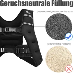 Gewichtsweste Trainingsweste Fitnessweste mit Reflexstreifen&Verstell-Riemen