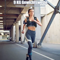 Gewichtsweste Trainingsweste Fitnessweste mit Reflexstreifen&Verstell-Riemen