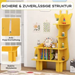 Giraffe Bücherregal für Kinder Spielzeug-Aufbewahrungsorganisator mit offenen Regalen