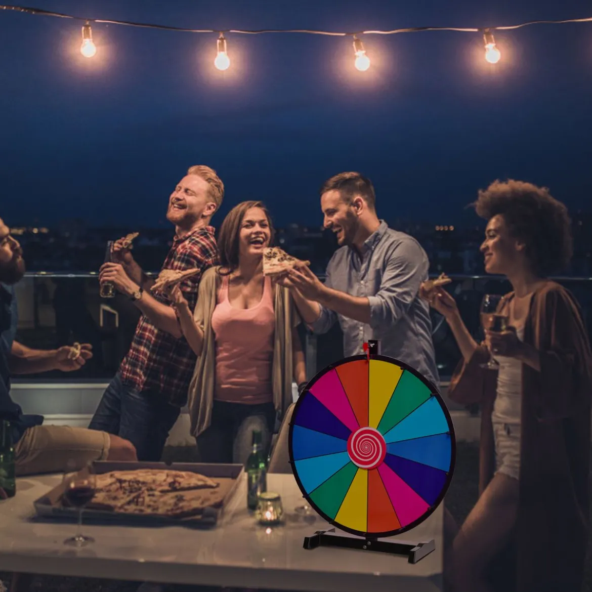 18" Glücksrad Spielzeug mit Radiergummi & Markierstift Rad Spiele für Lotteriespiele φ48cm
