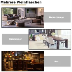 Globusbar Barschrank Barwagen mit Rollen & Deckel Weinregal Weinschrank Ø 60,5 x 95,5 cm Braun