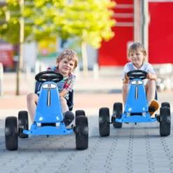 Gokart mit verstellbarem Sitz Racing Gokart mit Pedalen für Kinder 100 x 58,5 x 62 cm Blau