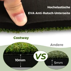 Golf Abschlagmatte 2 Gummi Tees und 2 Ausrichtungsstäbe 6 Abschlagpositionen 152 x 92 cm Dicke 20 mm