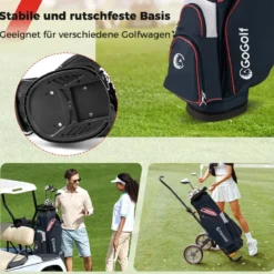 Golfbag Leichtes Golf Cart Bag mit 14 er Unterteilung Wasserabweisende Golftasche Marineblau