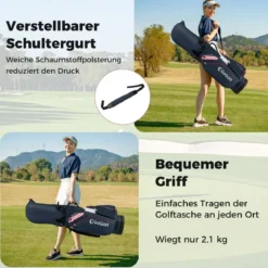 Golfbag Leichtes Golf Cart Bag mit 14 er Unterteilung Wasserabweisende Golftasche Marineblau