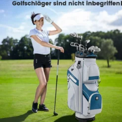 Golfbag mit 14 er Unterteilung & Tragegurt & Regenhaube & 11 Taschen Leichtes Golf Cart Bag Marineblau