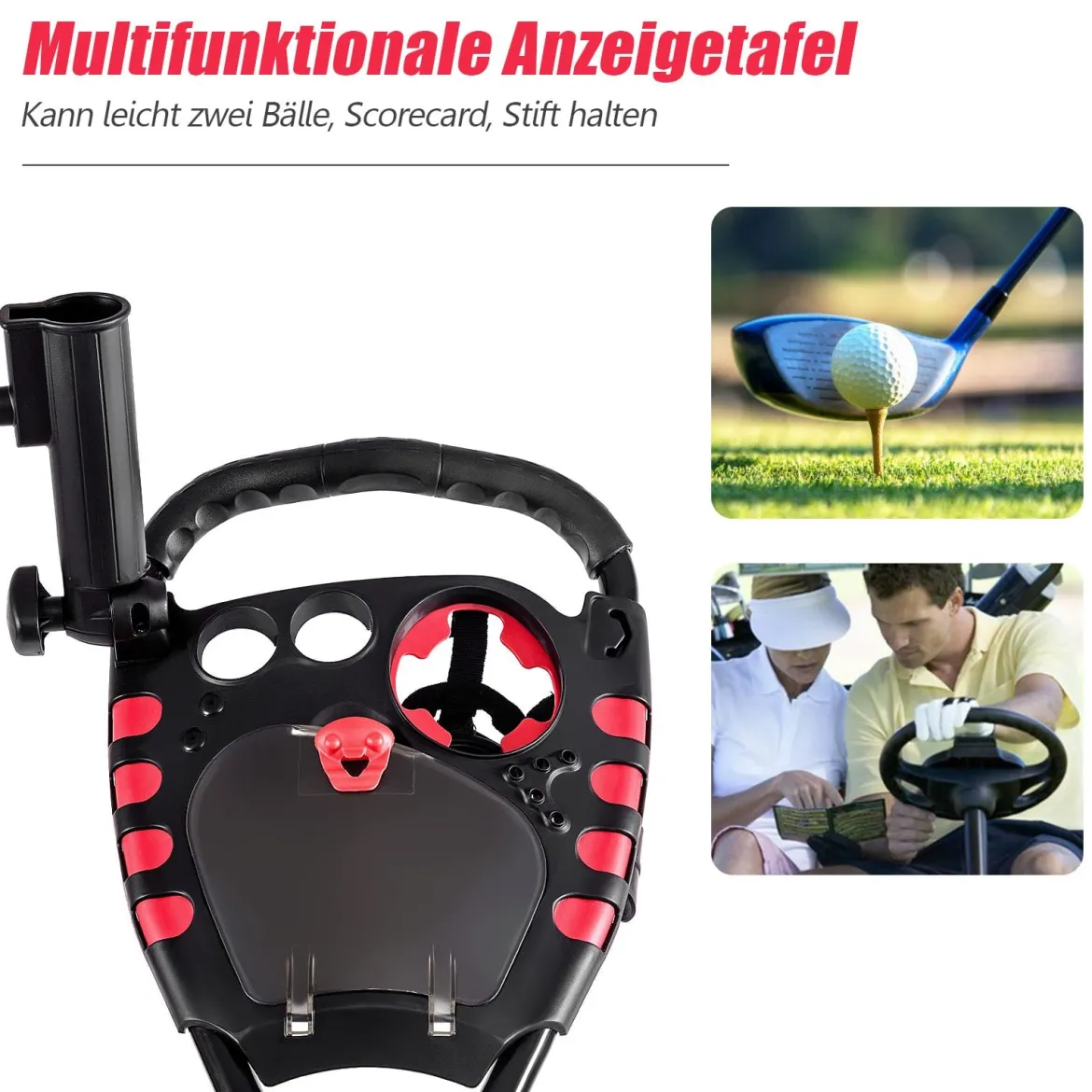 Golf Cart 4 Räder klappbares Golf Cart multifunktionales und bequemes Golf Cart Golfwagen mit verstellbarem Griff