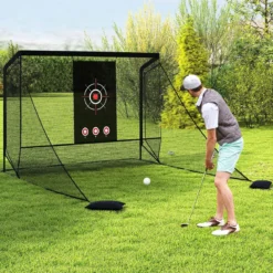 Golfnetz Golf-Übungsnetz mit Zielscheibe klappbaren Seitenteilen & Bodennetz 326 x 305 x 225 cm