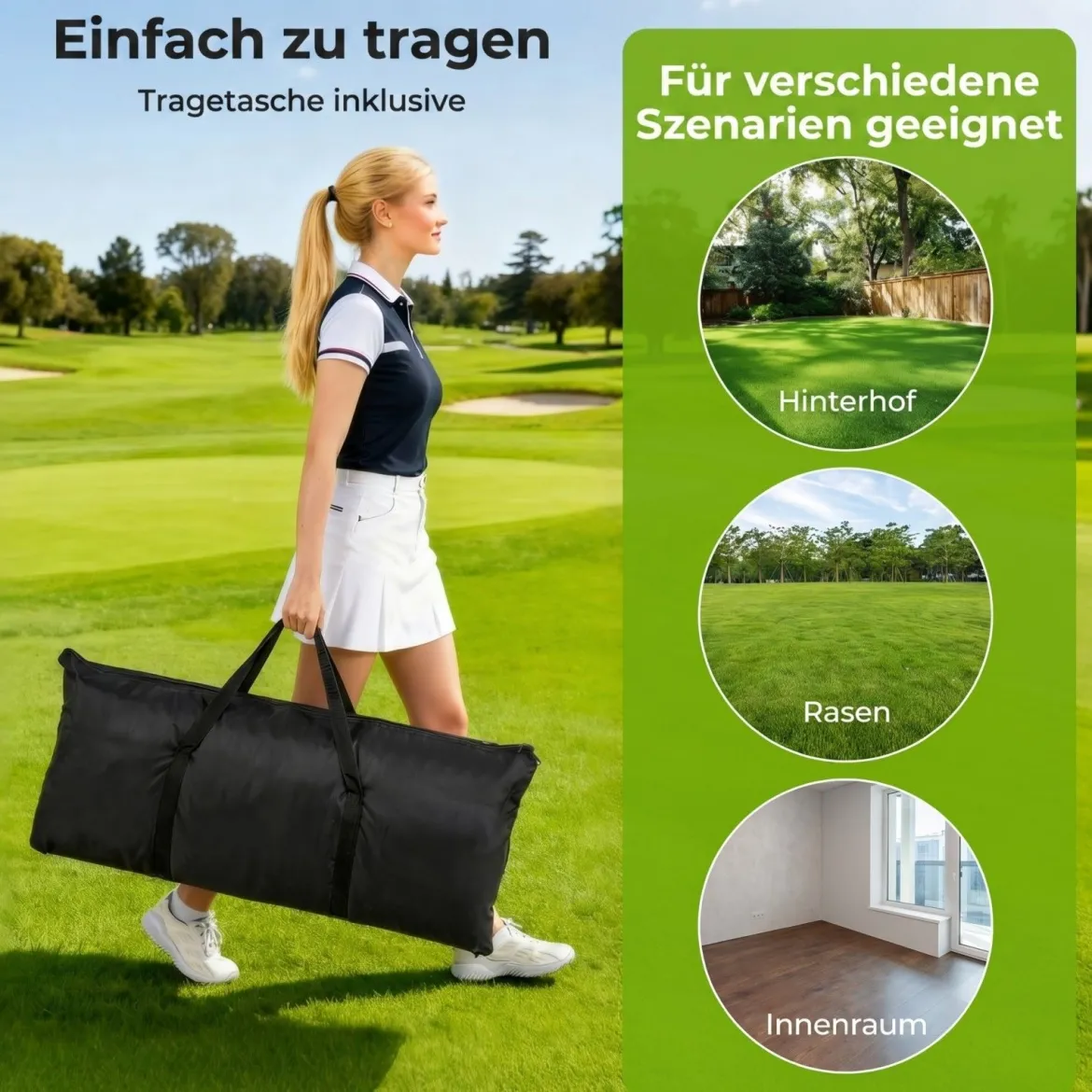 Golfnetz Golf-Übungsnetz mit Zielscheibe klappbaren Seitenteilen & Bodennetz 326 x 305 x 225 cm