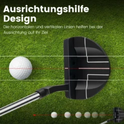 Golf Putter 89 cm Mallet-Putter aus Edelstahl mit Edelstahlkopf & Rutschfester Griff