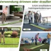 Golf Puttingmatte mit 2 Löchern & 3 Golfbällen & Kunstrasen Golfmatte Putting Trainer Grün