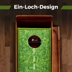 Golf Puttingmatte mit 1 Loch & 3 Golfbällen & Kunstrasen Golfmatte Putting Trainer Grün
