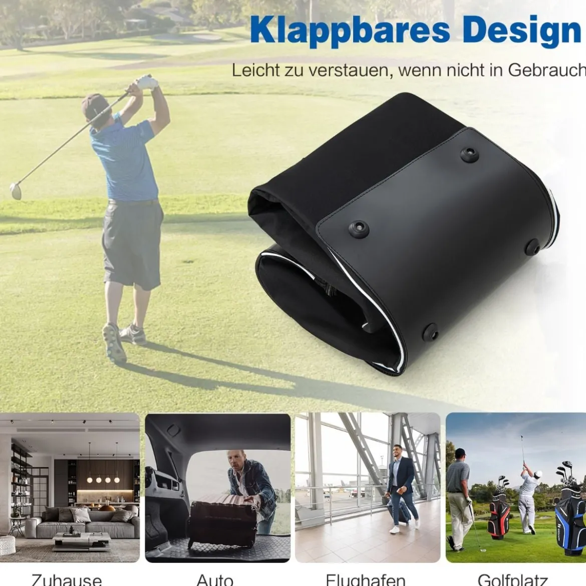 Golf Reisetasche aus Oxford-Gewebe mit Rädern & Schlüssel & Namenskartenhalter Golfbag