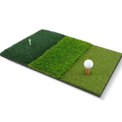 Golf Schlagmatte 3 Farben langes und kurzes Gras klappbar mit 2 Teehaltern 42 x 65 cm Grün