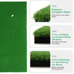 Golf-Schlagmatte Standard-Golf-Übungsmatte mit Echtem Gefühl 1,5 x 1 m Grün