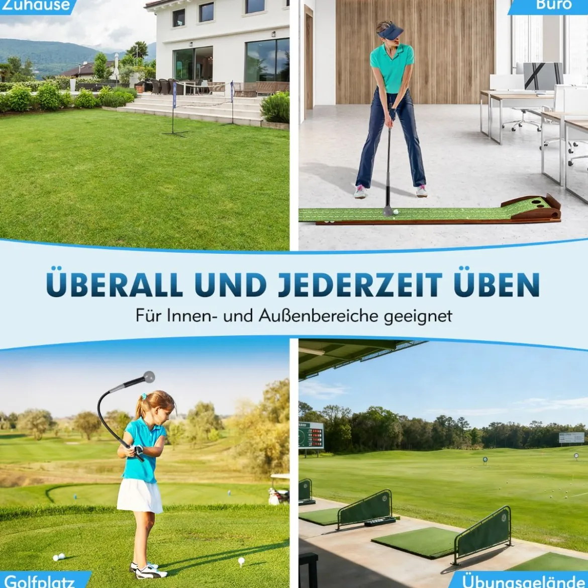 Golfschwungtrainer-Hilfe 80cm Golf Trainingshilfe mit Gewichts-Kopf für Griff Rhythmus Flexibilität Balance Grau